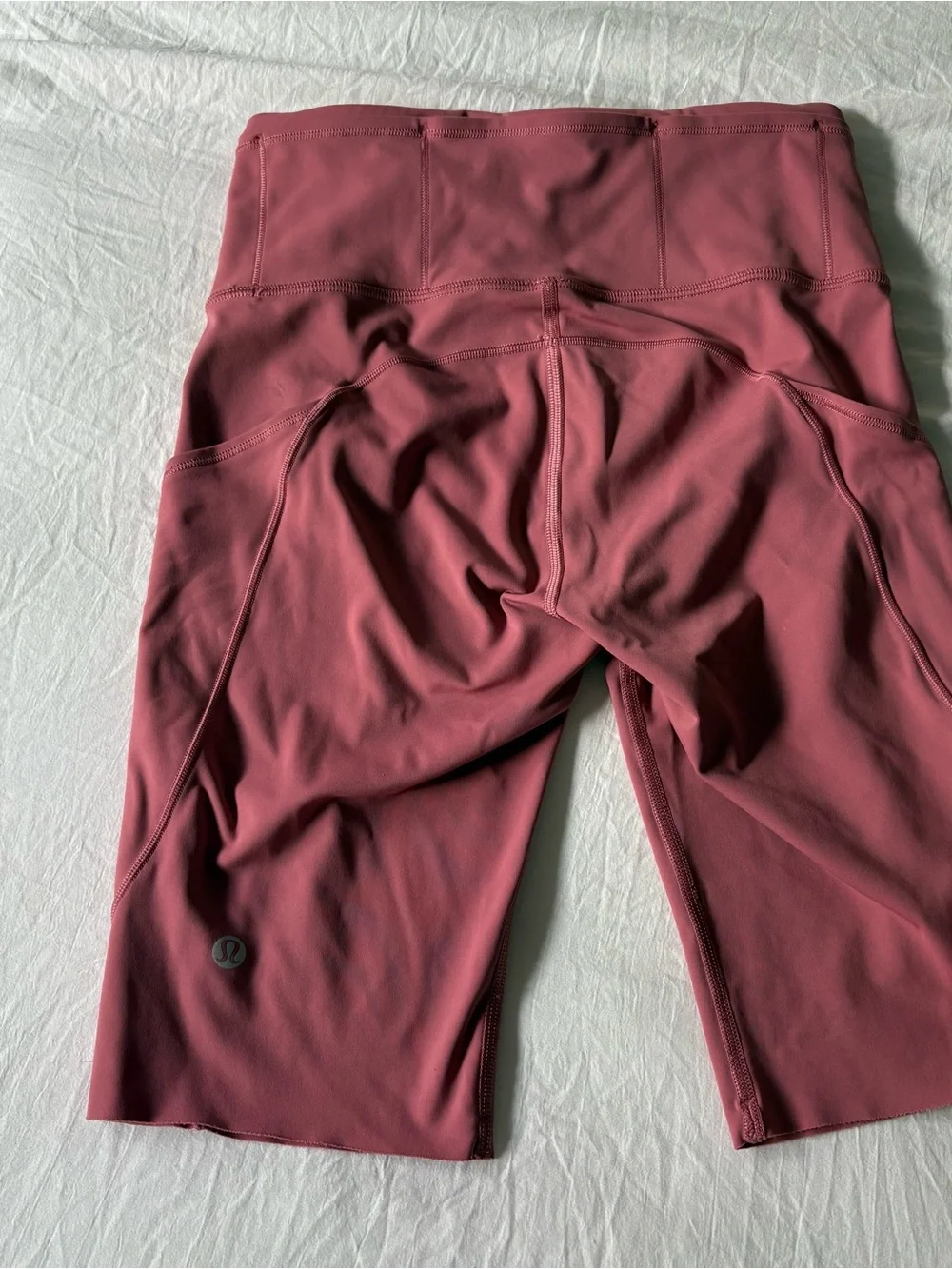 Lululemon Women's Rose Pink High Rise “Fast and Free” Bike Shorts